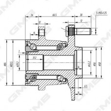 GH23650M GMB Комплект підшипника ступиці колеса