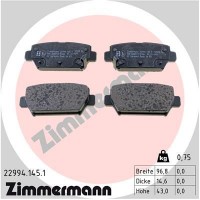 22994.145.1 ZIMMERMANN КомплеК т гальмівних колодок, дискове гальмо