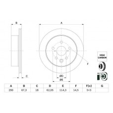 0 986 479 G64 BOSCH Гальмівний диск