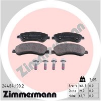 24484.190.2 ZIMMERMANN Комплект гальмівних колодок дисковий гальм