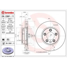 09.C881.11 BREMBO Гальмівний диск