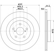 8DD 355 134-961 HELLA Гальмівний диск