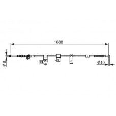 1 987 482 306 BOSCH Тросик, cтояночный тормоз