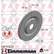 460.1556.20 ZIMMERMANN Гальмівний диск