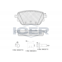 182353 ICER КомплеК т гальмівних колодок, дискове гальмо