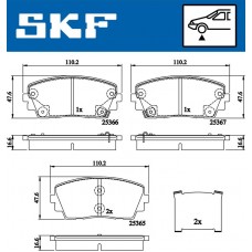 VKBP 80332 A SKF Комплект гальмівних колодок дисковий гальм