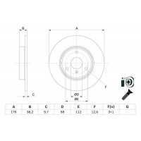 0 986 479 E74 BOSCH Гальмівний диск