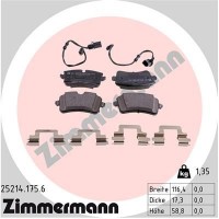 25214.175.6 ZIMMERMANN Комплект гальмівних колодок дисковий гальм