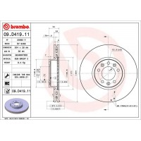 09.D419.11 BREMBO Гальмівний диск