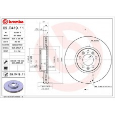 09.D419.11 BREMBO Гальмівний диск