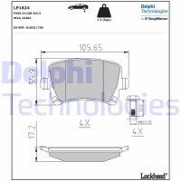 LP1824 DELPHI Комплект гальмівних колодок дисковий гальм