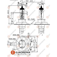 1616431180 EUROREPAR Лампа розжарювання фара дальнього світла