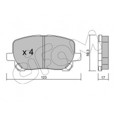822-427-0 CIFAM КомплеК т гальмівних колодок, дискове гальмо