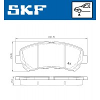 VKBP 80069 SKF Комплект гальмівних колодок дисковий гальм