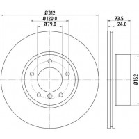 8DD 355 115-381 HELLA PAGID Гальмівний диск