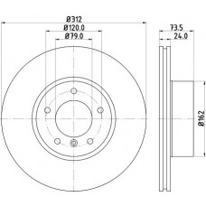 8DD 355 115-381 HELLA PAGID Гальмівний диск