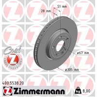 400.5538.20 ZIMMERMANN Гальмівний диск