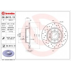 08.B413.1X BREMBO Гальмівний диск