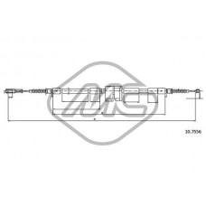 80594 Metalcaucho Тросик, cтояночный тормоз