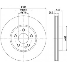 8DD 355 126-511 HELLA Гальмівний диск