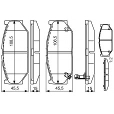 0 986 495 308 BOSCH Комплект гальмівних колодок дисковий гальм