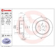 08.A605.11 BREMBO Гальмівний диск