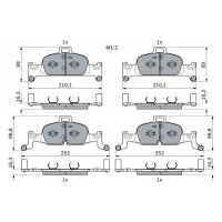 0 986 424 432 BOSCH Комплект гальмівних колодок дисковий гальм
