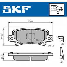 VKBP 90208 A SKF КомплеК т гальмівних колодок, дискове гальмо