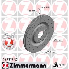 100.3376.52 ZIMMERMANN Гальмівний диск