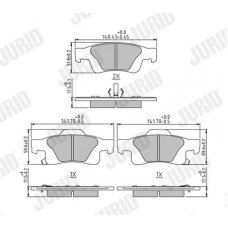 573860J JURID Комплект гальмівних колодок дисковий гальм