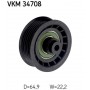 VKM 34708 SKF Паразитный / ведущий ролик, Поліклиновий ремінь