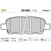 301009 VALEO Комплект гальмівних колодок дисковий гальм