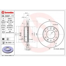 09.D431.11 BREMBO Гальмівний диск