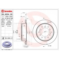 09.A334.21 BREMBO Гальмівний диск