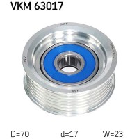 VKM 63017 SKF Паразитный / ведущий ролик, Поліклиновий ремінь