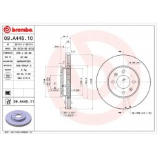 09.A445.10 BREMBO Гальмівний диск