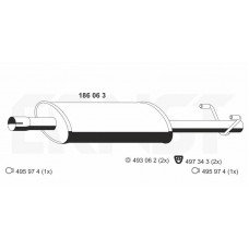 186063 ERNST Середній глушник вихлопних газів