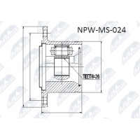 NPW-MS-024 NTY Шарнирный комплект, Привідний вал