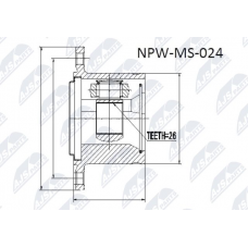 NPW-MS-024 NTY Шарнирный комплект, Привідний вал