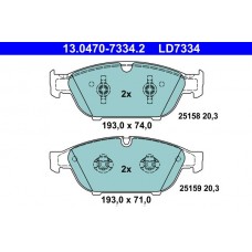 13.0470-7334.2 ATE Комплект гальмівних колодок дисковий гальм