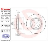 08.A759.11 BREMBO Гальмівний диск