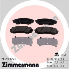 24597.175.1 ZIMMERMANN Комплект гальмівних колодок дисковий гальм 24597.175.1 ZIMMERMANN Комплект гальмівних колодок дисковий гальм
