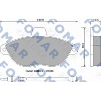 FO 742581 FOMAR Friction Комплект гальмівних колодок дисковий гальм