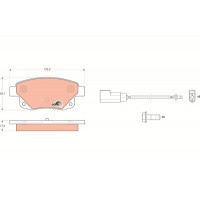 GDB1725 TRW Комплект гальмівних колодок дисковий гальм