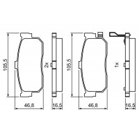 0 986 495 387 BOSCH Комплект гальмівних колодок дисковий гальм