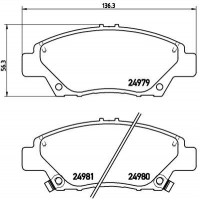 P 28 050 BREMBO Комплект гальмівних колодок дисковий гальм