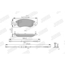 573026J JURID Комплект гальмівних колодок дисковий гальм