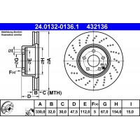 24.0132-0136.1 ATE Гальмівний диск