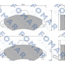 FO 666981 FOMAR Friction Комплект гальмівних колодок дисковий гальм FO 666981 FOMAR Friction Комплект гальмівних колодок дисковий гальм