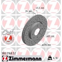 380.2168.52 ZIMMERMANN Гальмівний диск